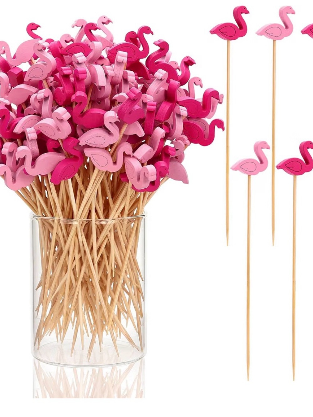Pink Flamingo Cocktail Picks - Decorative Party Skewers